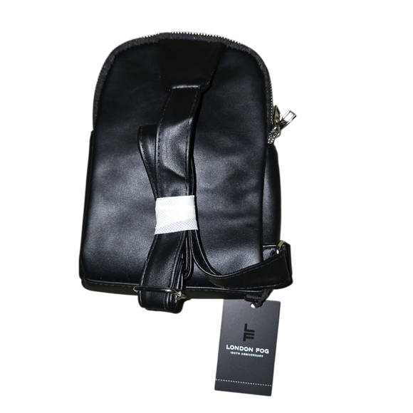 London Fog Janice Double Compartment Slingbag, Black, NWT!! - Picture 2 of 3